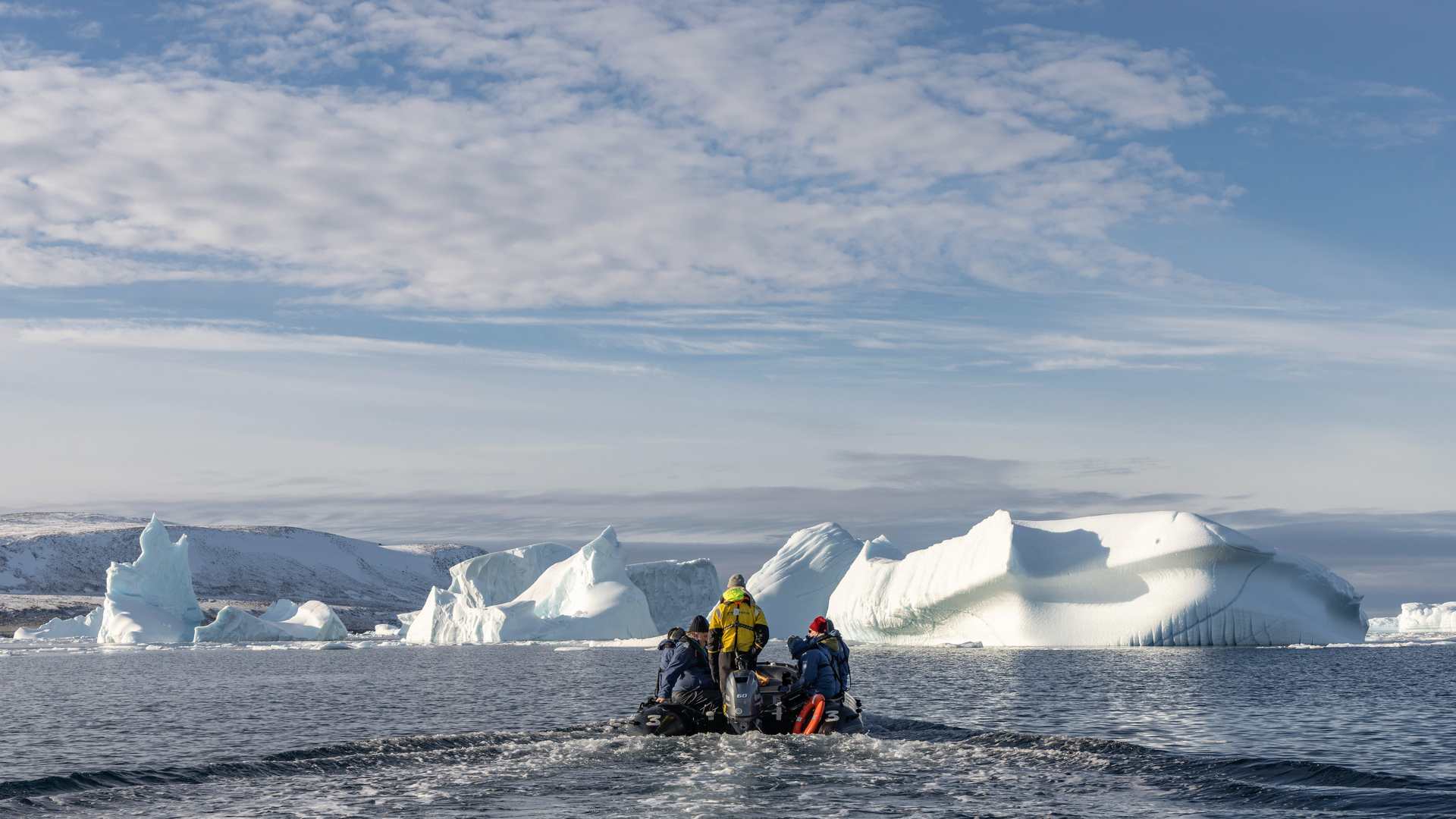 Zodiac Cruising among Baffin Bay Icebergs
