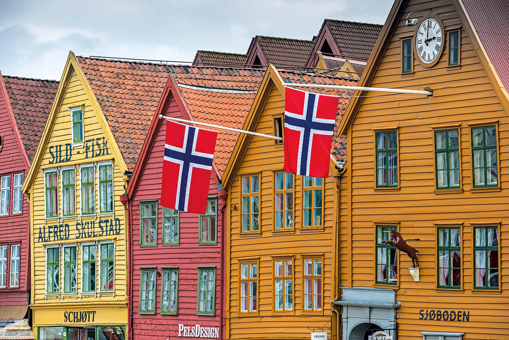 Bergen harbor, Norway, a port on the Viking Homelands cruise