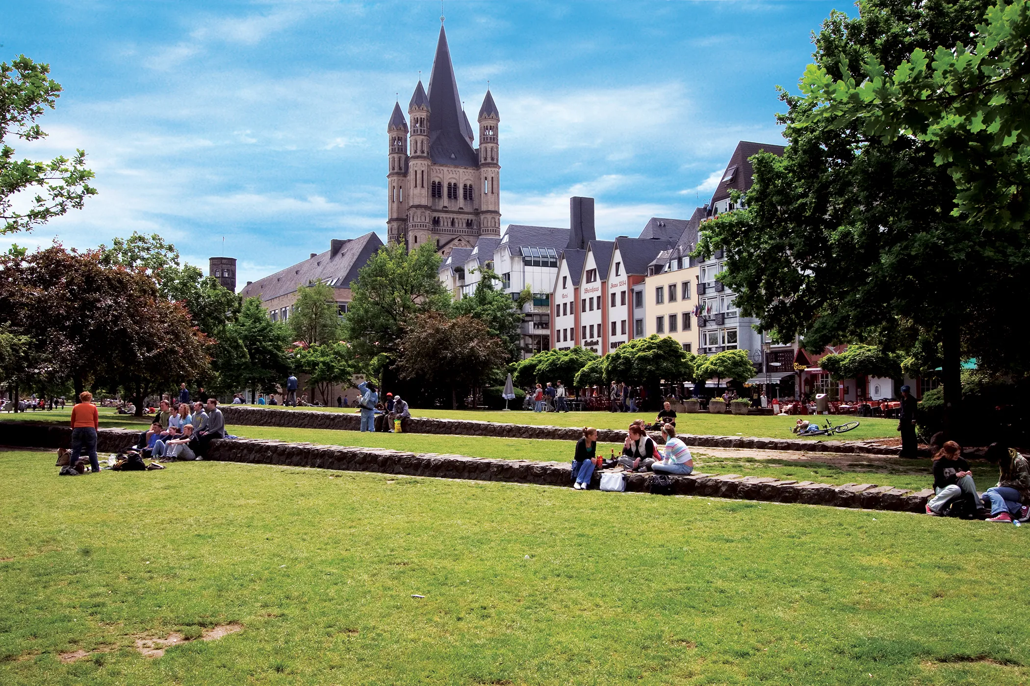 Great St. Martin Church above Cologne's Rhine riverfront, a port on the Viking Rhine Getaway