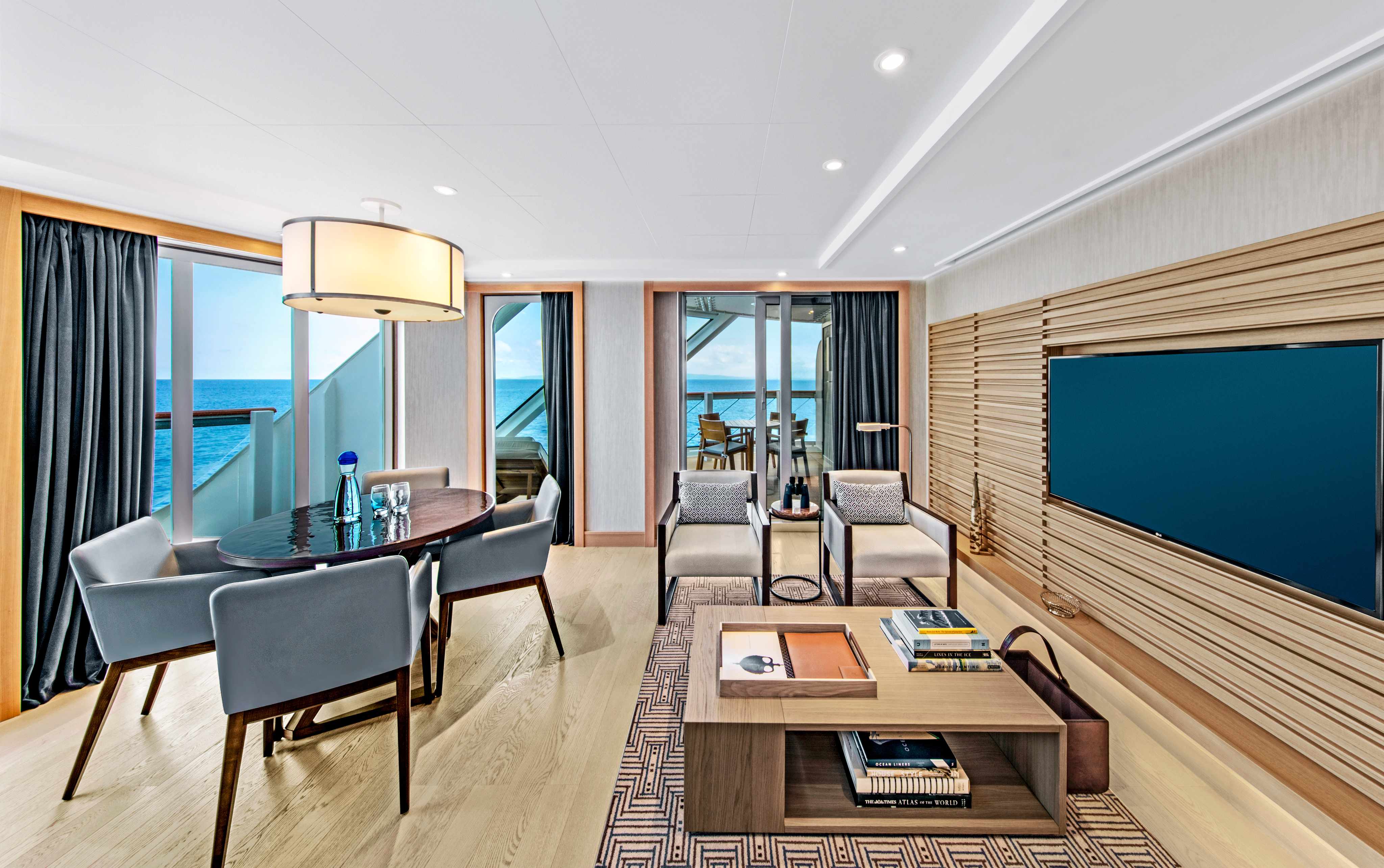 Viking Explorer Suite living room ocean view