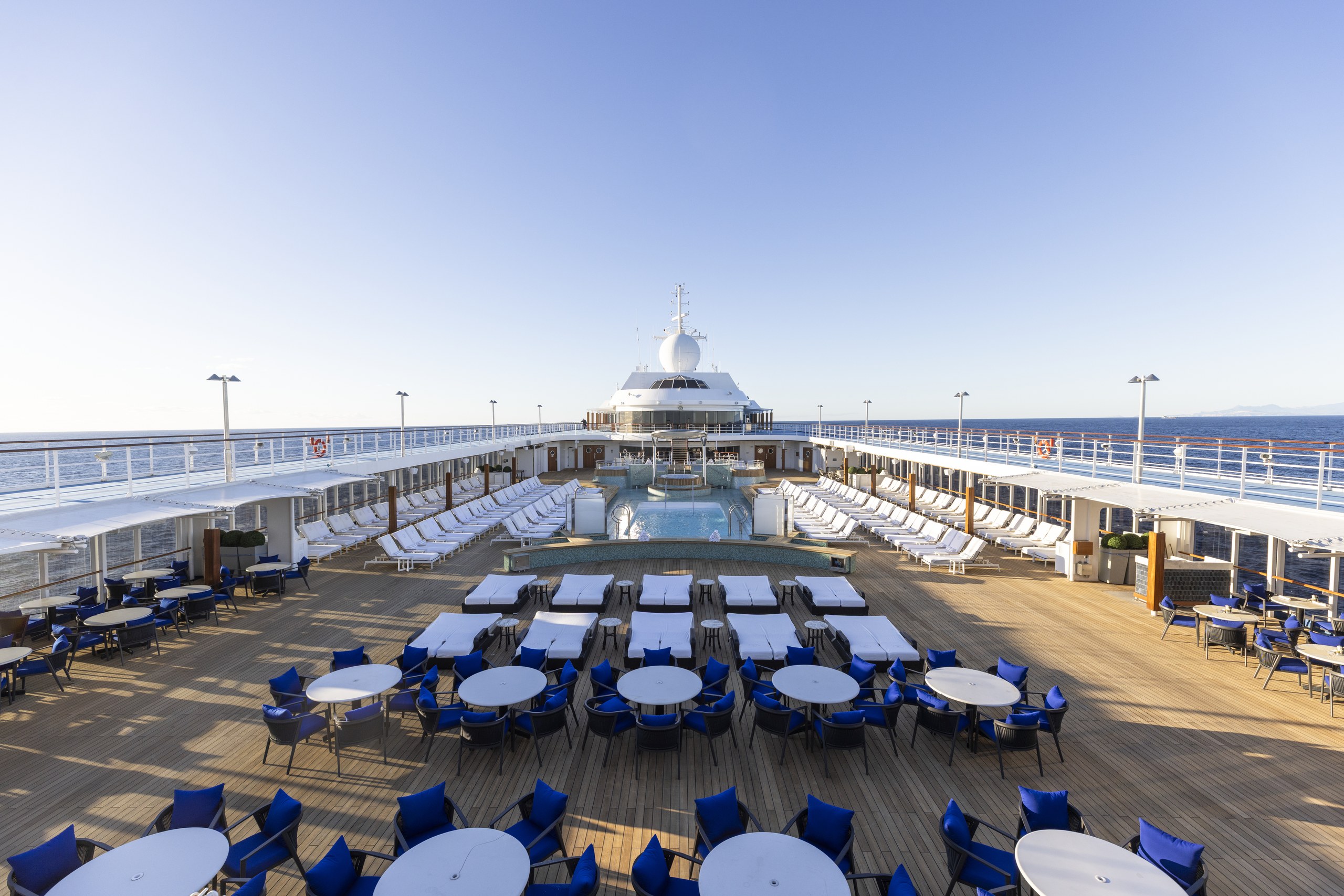 Luxury cruise deck view