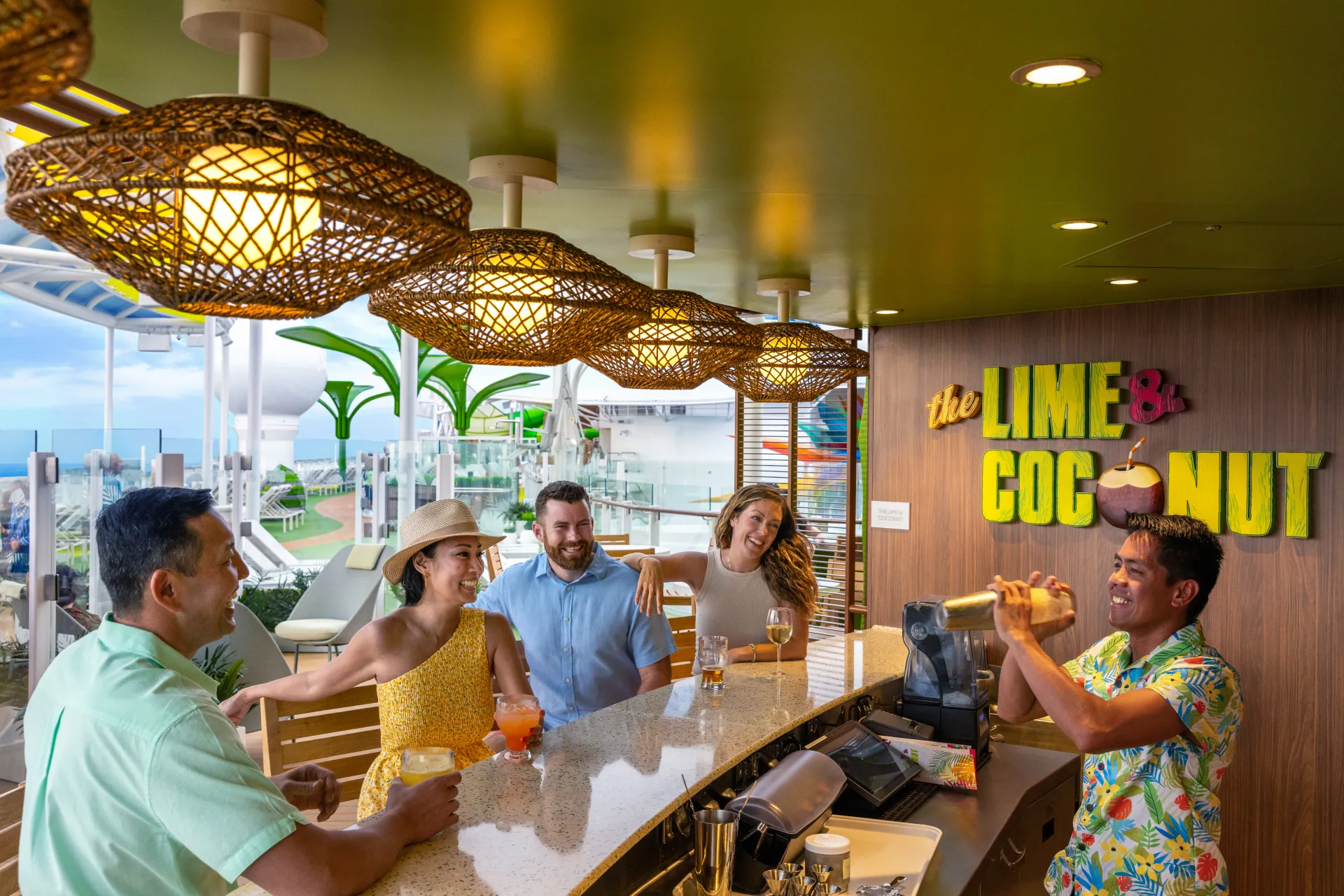 The Lime & Coconut pool bar on Royal Caribbean's Icon of the Seas