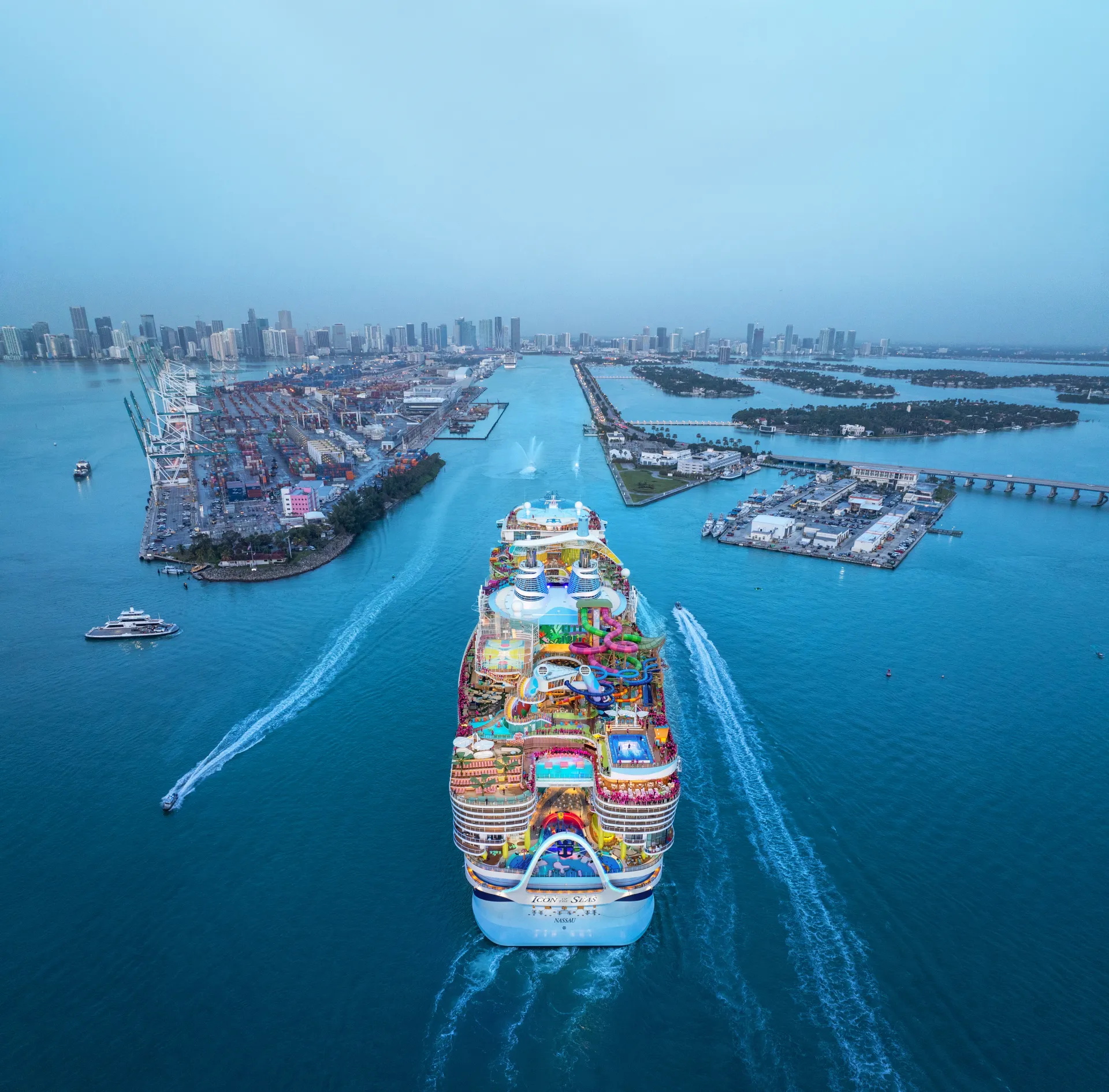 Royal Caribbean's Icon of the Seas arriving in Miami