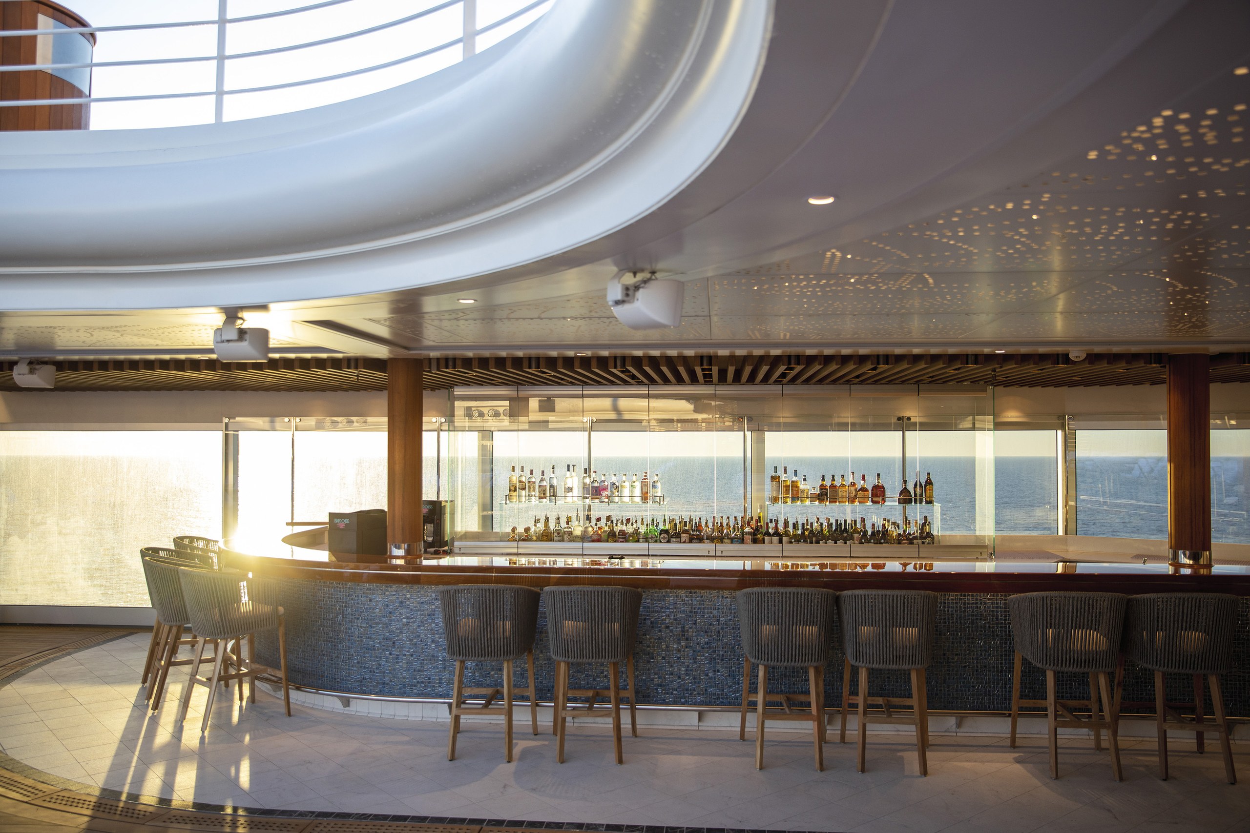 Luxury cruise balcony check-in view