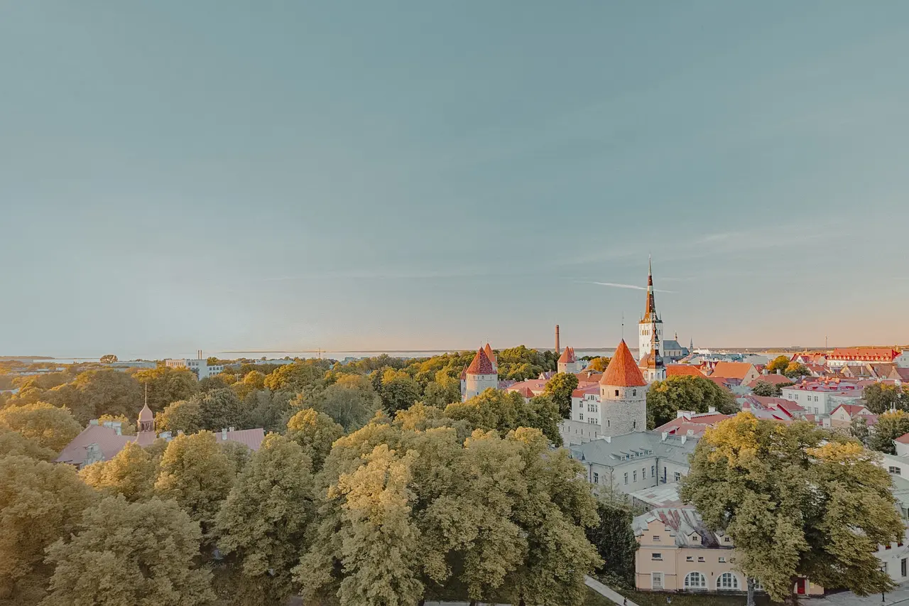 Tallinn Estonia Old Town Summer Travel Aerial