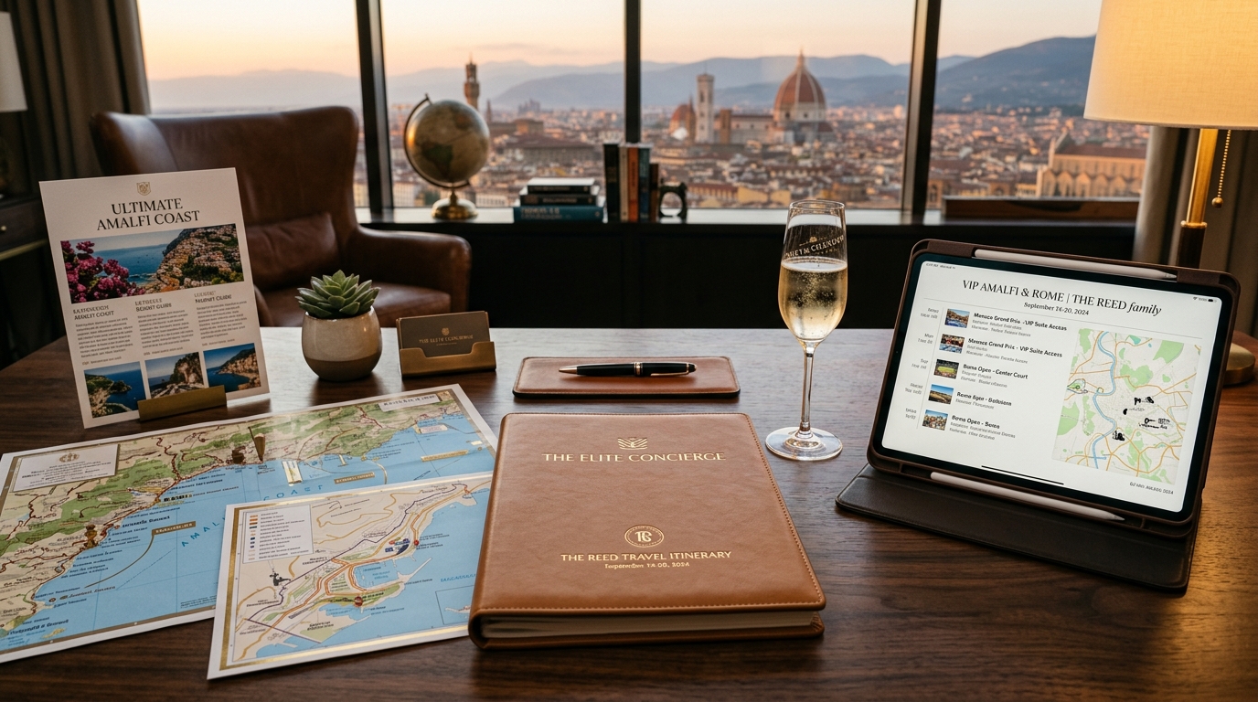 Concierge advisor building a personalized sports travel itinerary