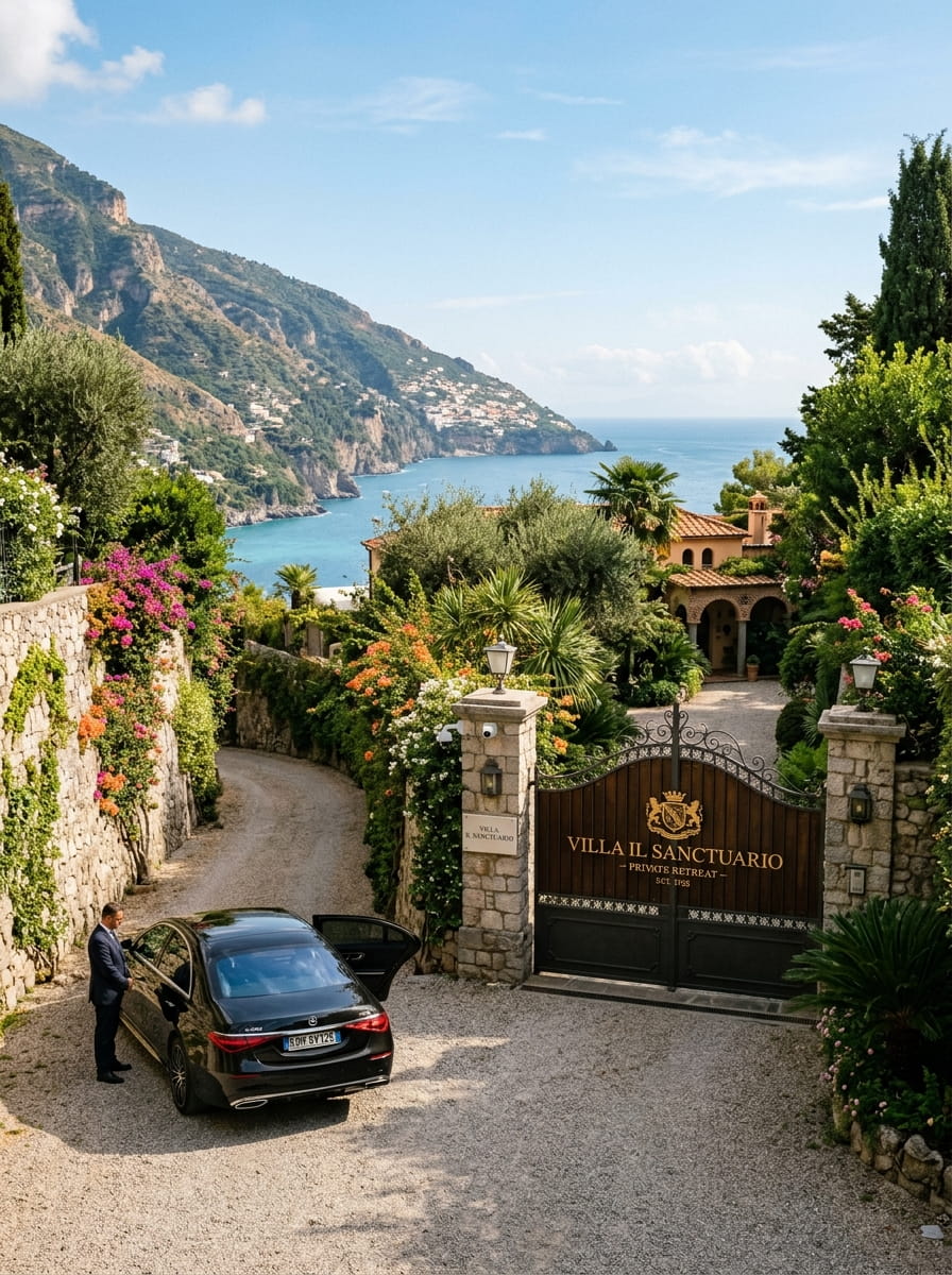 Private villa entrance offering complete discretion