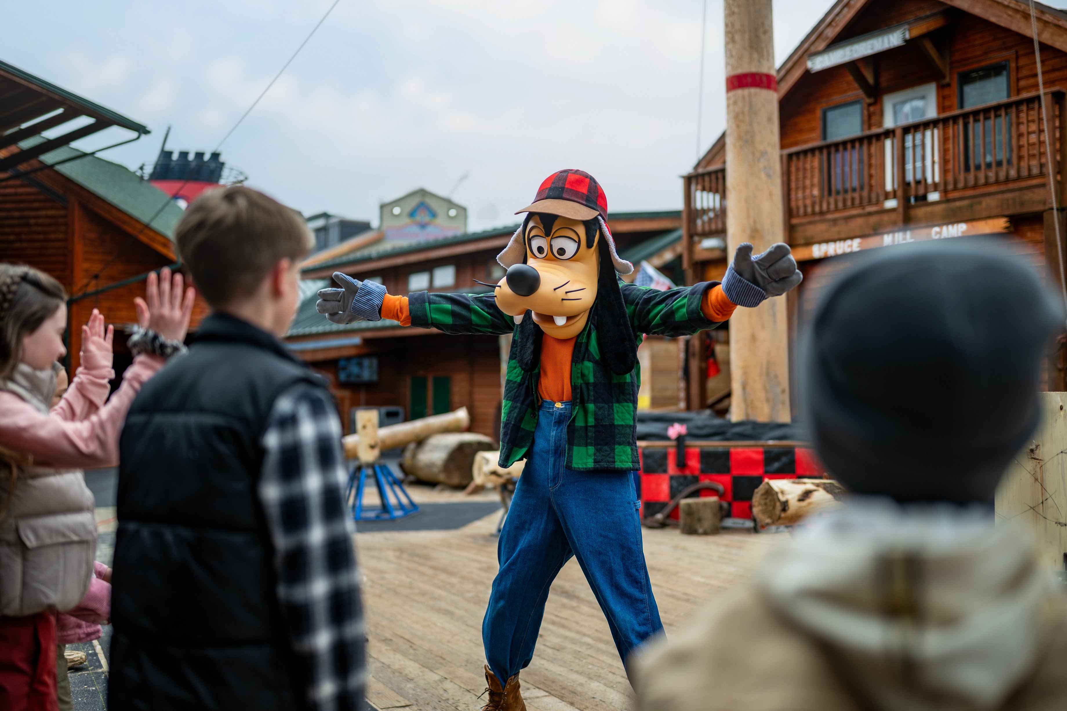 Goofy Lumberjack Character Greeting on Alaska Excursion