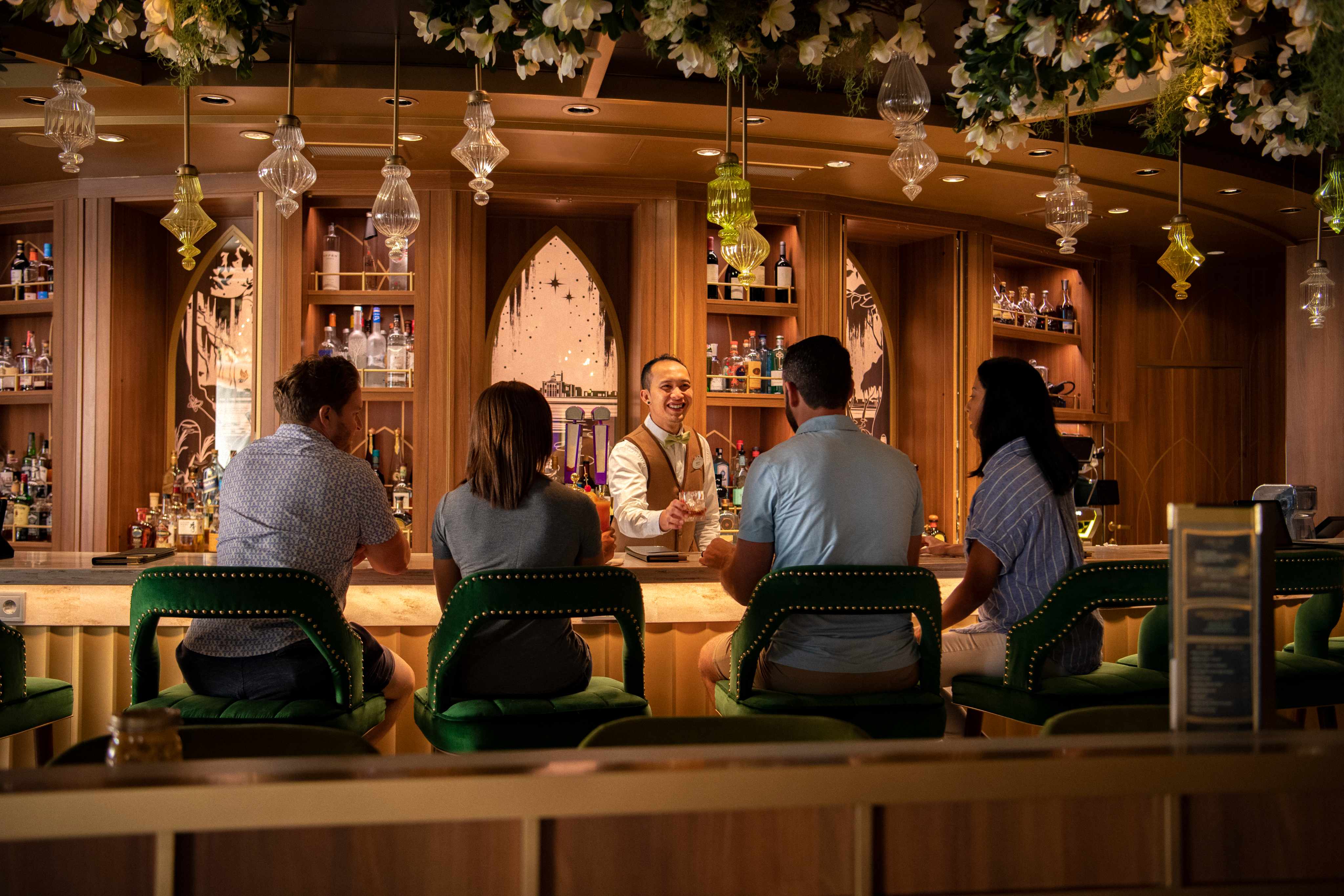 Disney Cruise Cove Cafe adults only lounge with ocean views