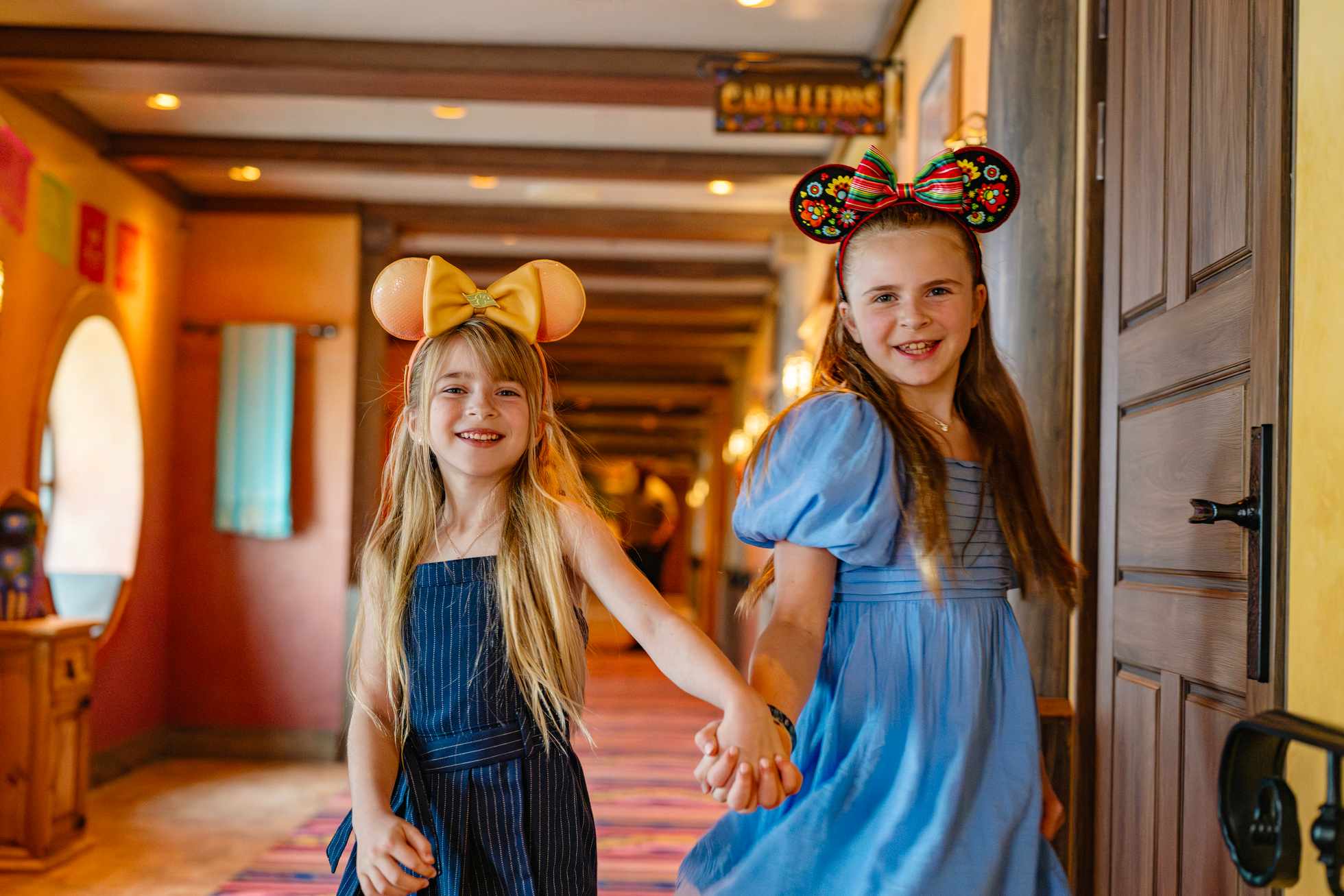 Family enjoying Disney Cruise onboard experience at sunset