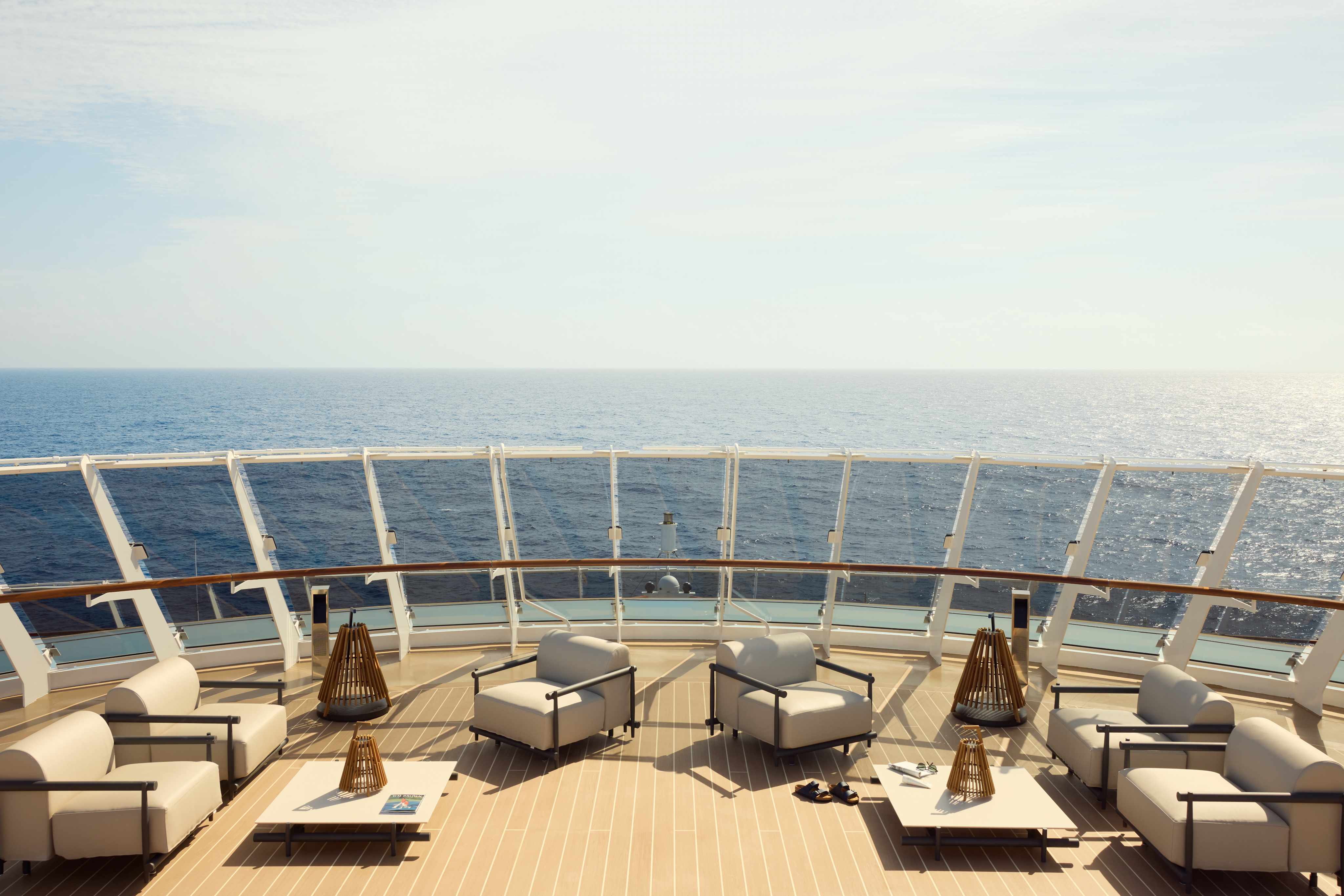 Explora Journeys luxury pool deck overview