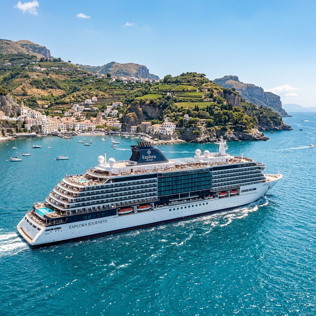 Explora Journeys luxury cruise ship at sea