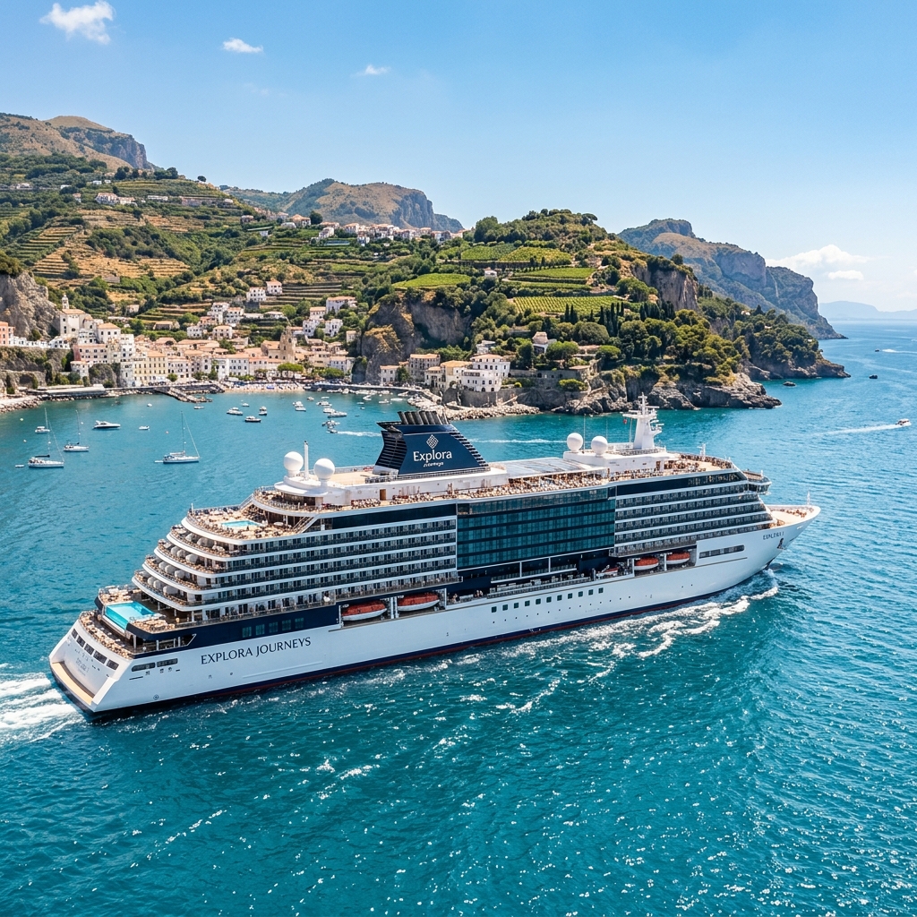 Explora Journeys luxury cruise ship at sea