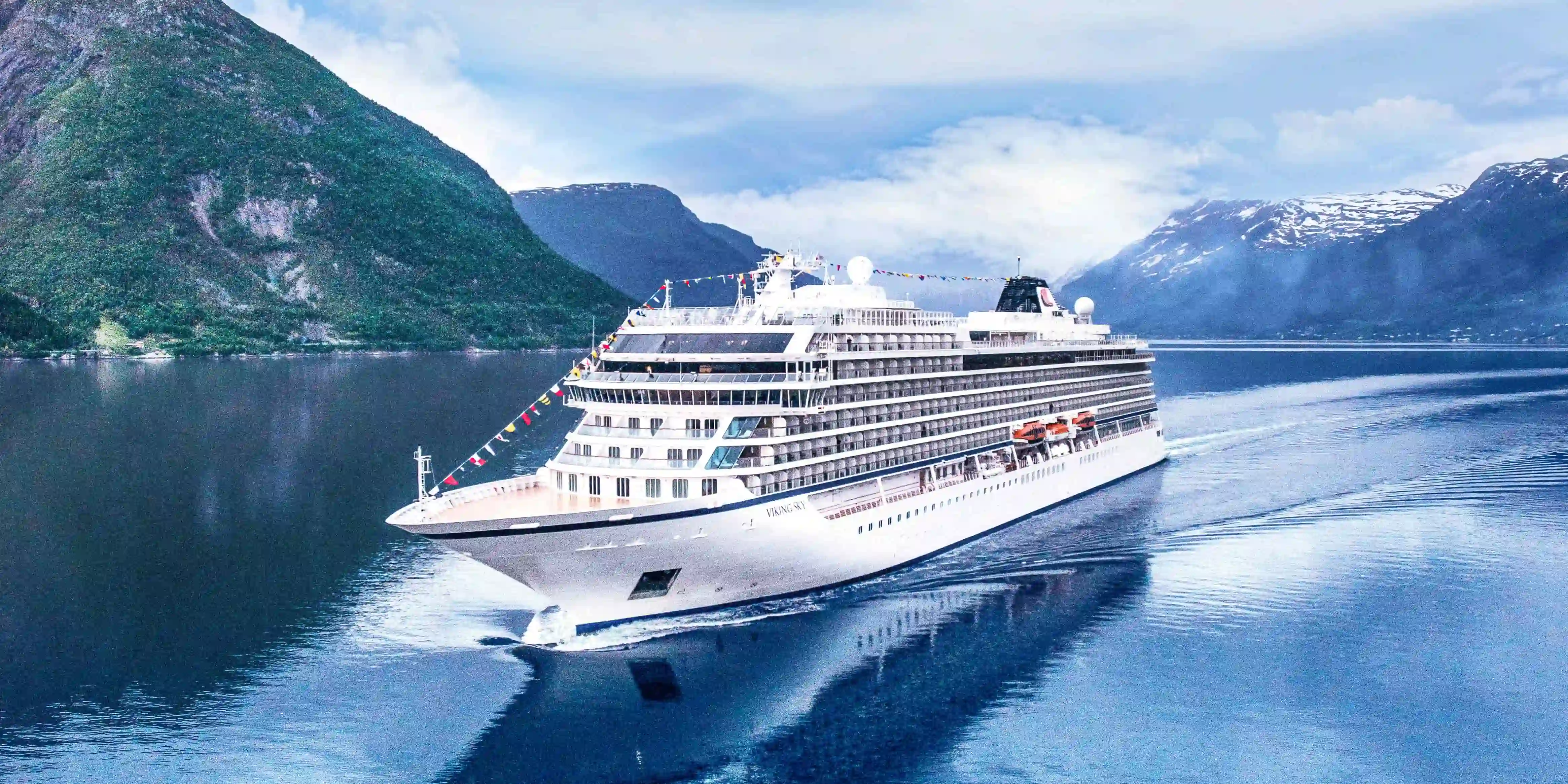 Viking cruise ship at sea