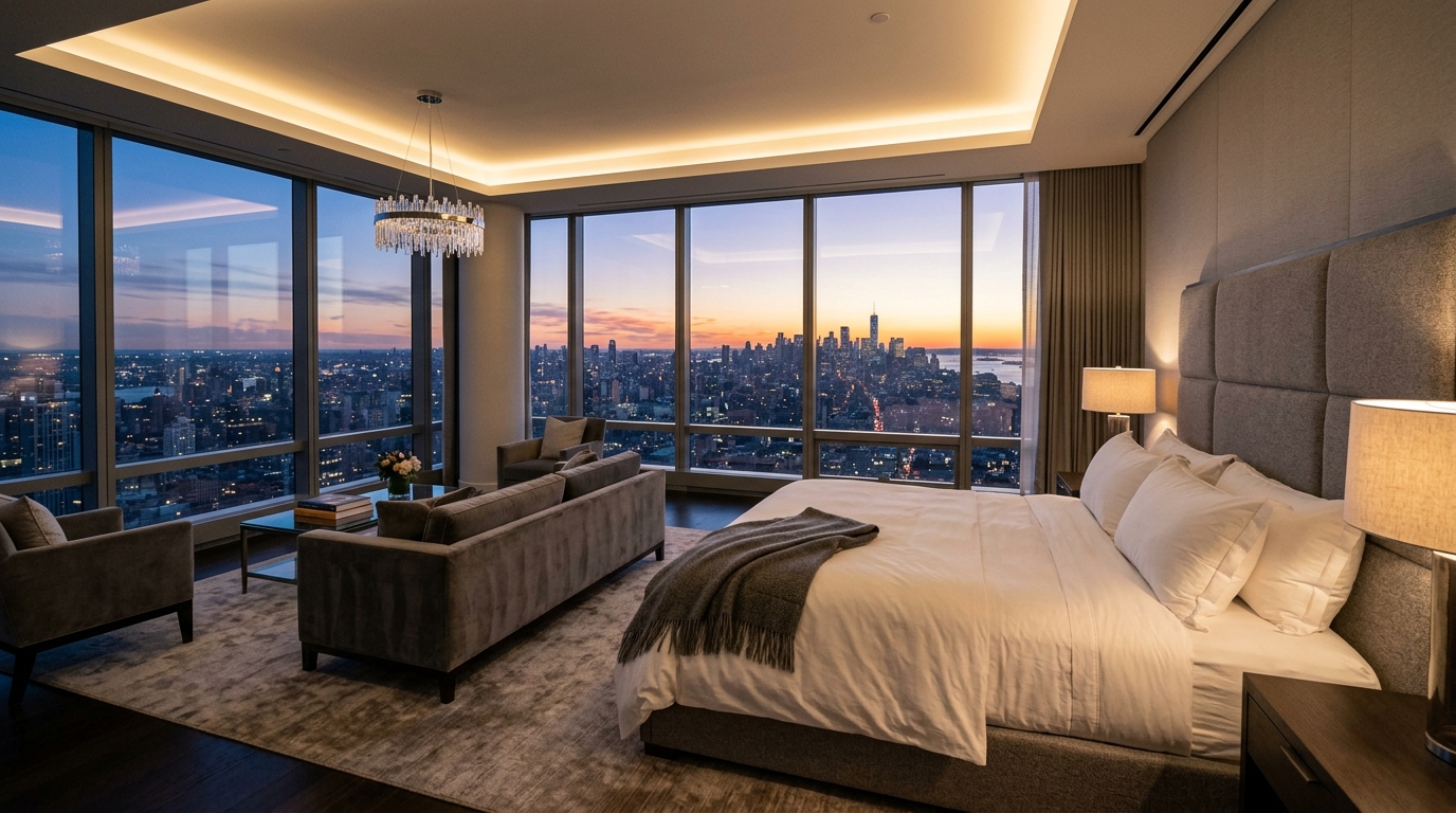 Five-star hotel suite in a luxury sporting event host city