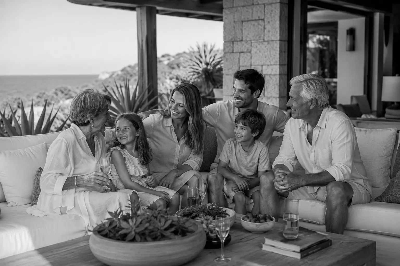 Athlete family relaxing at a luxury wellness resort