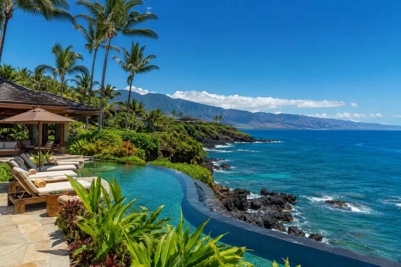 Luxury resort wellness center and outdoor pool