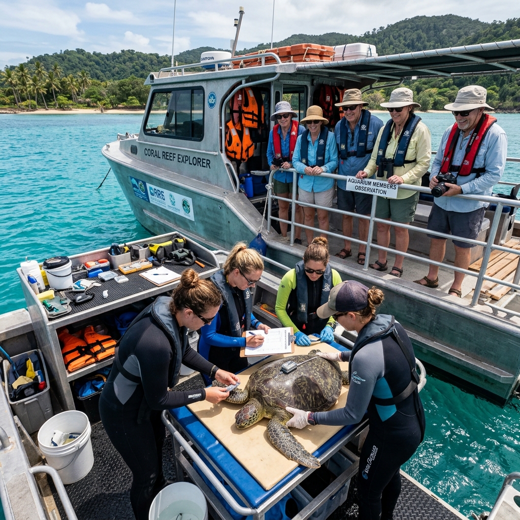 Aquarium supporters experiencing marine wildlife and ocean conservation firsthand