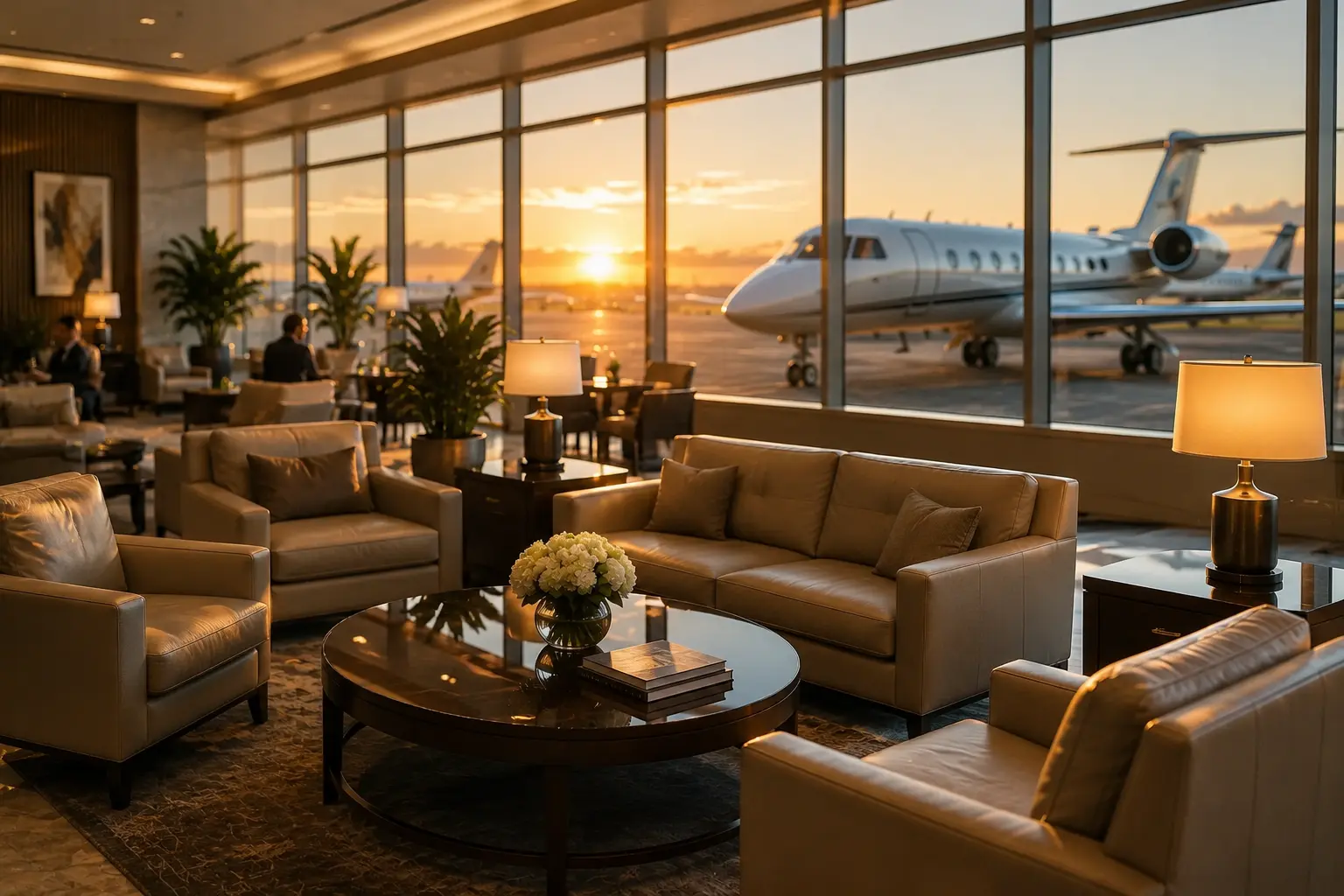 Private jet on the tarmac ahead of a VIP sporting event