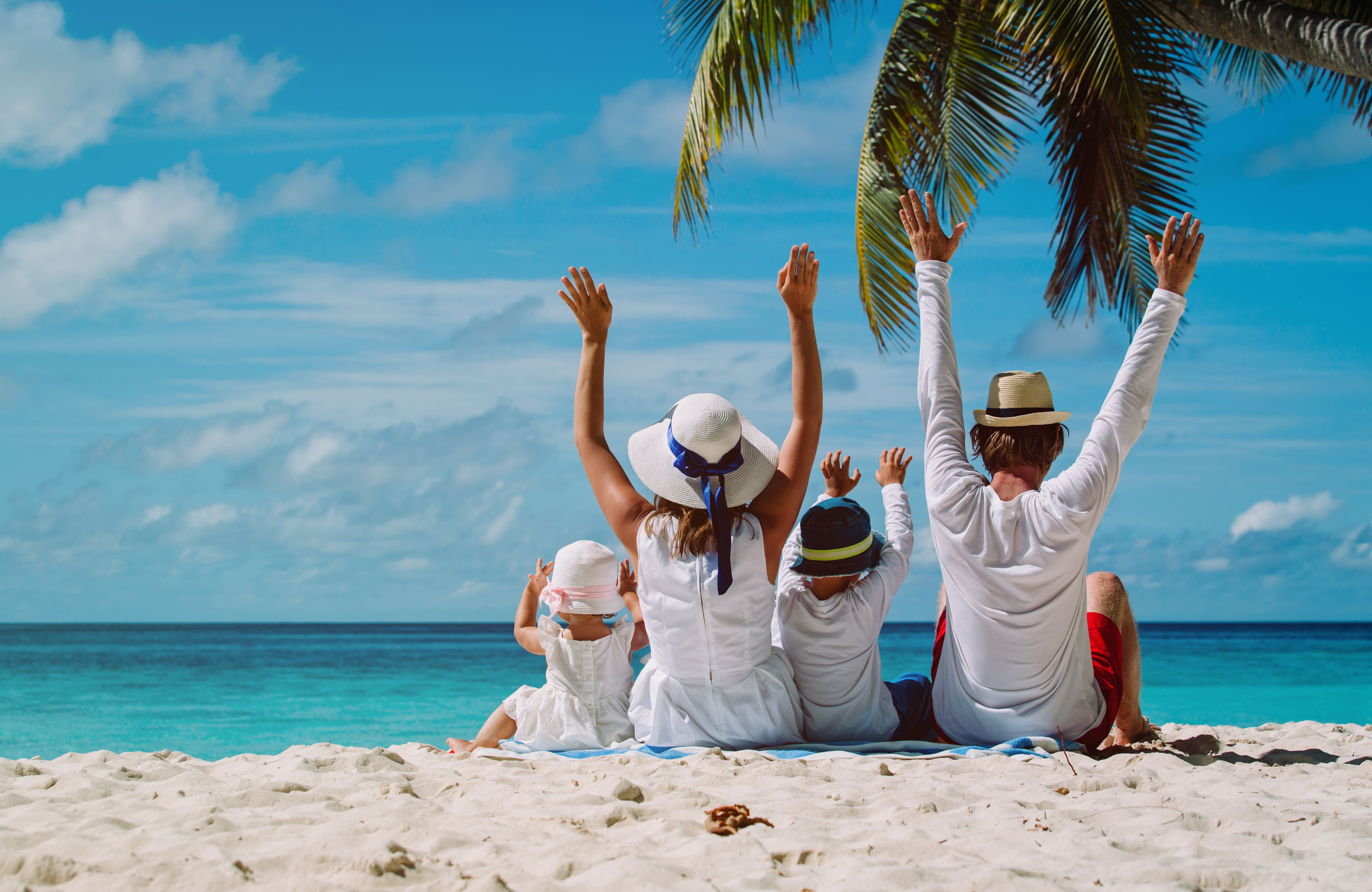 Family enjoying Caribbean